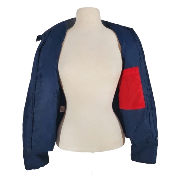 Overseer Blue Rainbow Striped Puffer Ski Coat - Picture 8 of 11